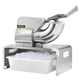 VEVOR Ice Crushers Machine, 661lbs Per Hour Electric Snow Cone Maker with 4 Blades, Stainless Steel Shaved Ice Machine with Cover