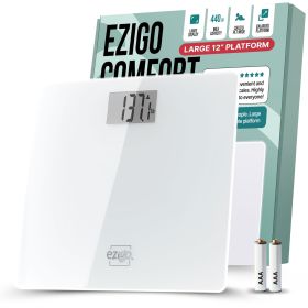 Digital Bathroom Scale for Body Weight Large Platform 12 inch 30cm High Capacity 440lb 200kg Accurate Scale for Adults Elderly Seniors Pets and B